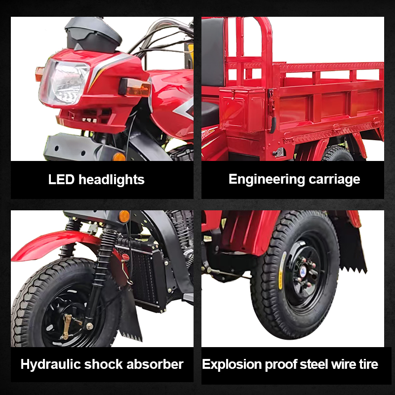 How to balance power output and fuel economy when selecting an engine for a fuel-powered three-wheeled cargo truck?